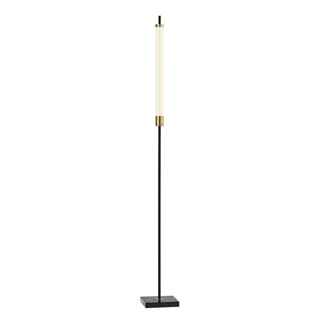 Strick & Bolton Avril Black and Antique Brass LED Floor Lamp
