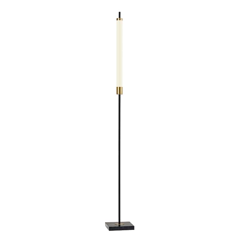 Strick & Bolton Avril Black and Antique Brass LED Floor Lamp