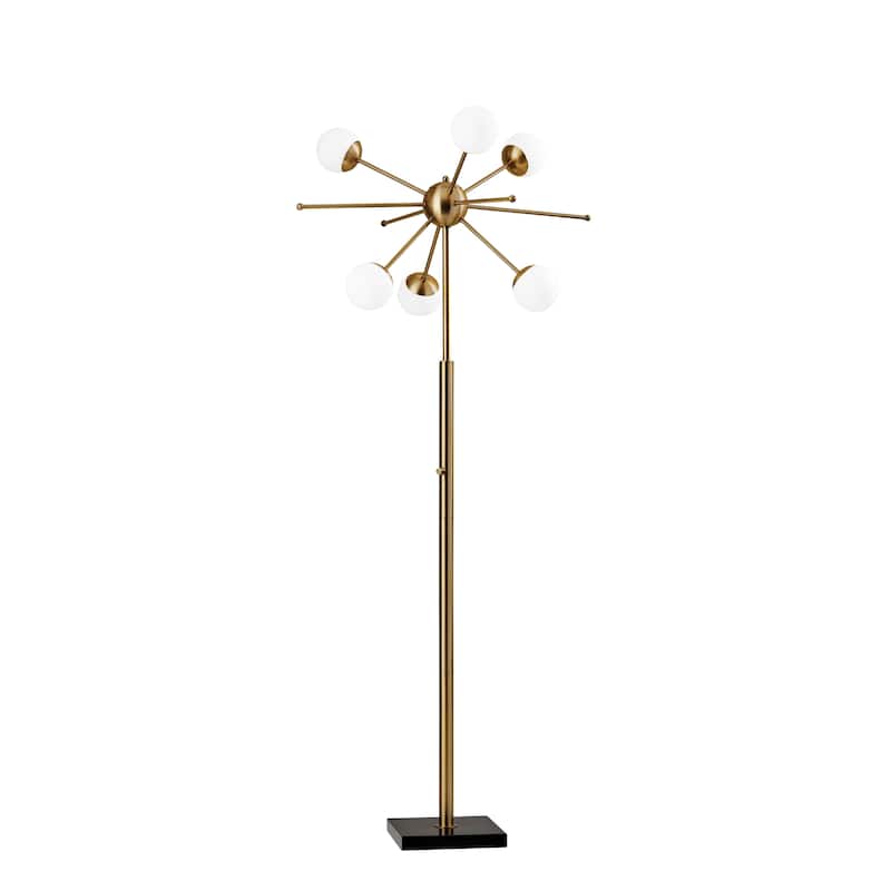 Adesso Doppler Antique Brass LED Floor Lamp