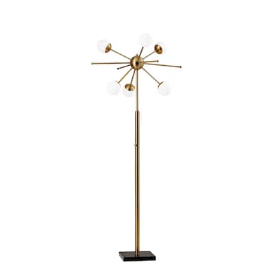 Adesso Doppler Antique Brass LED Floor Lamp