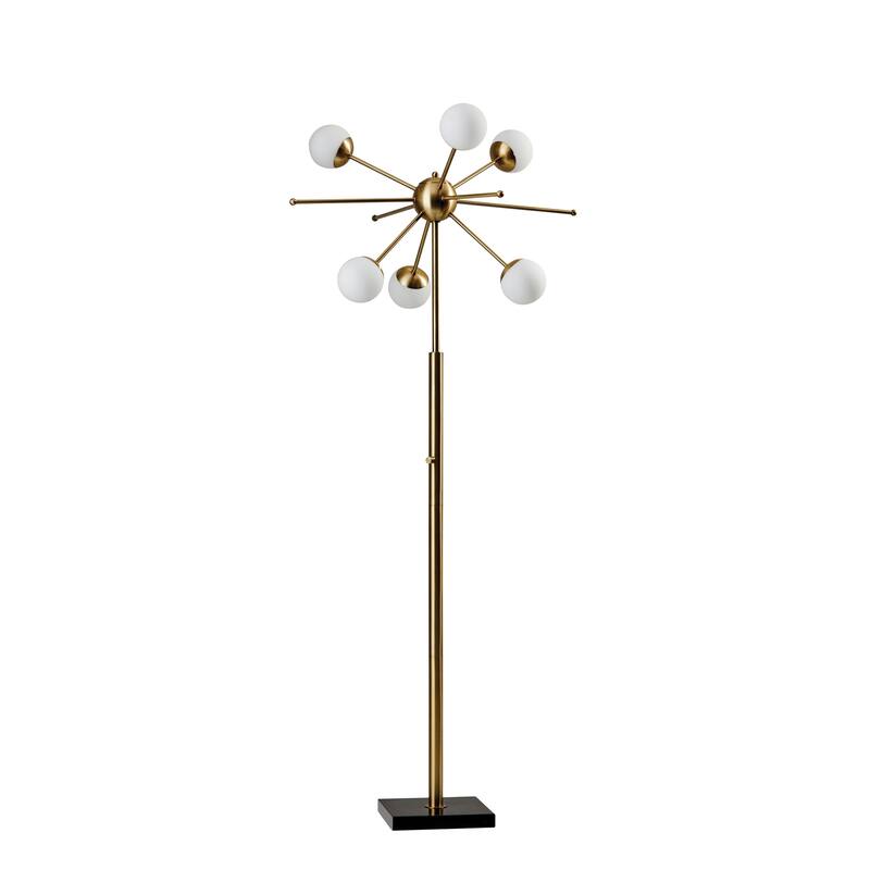 Adesso Doppler Antique Brass LED Floor Lamp