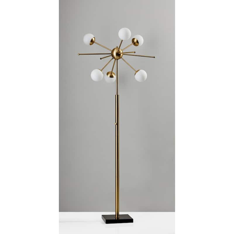 Adesso Doppler Antique Brass LED Floor Lamp