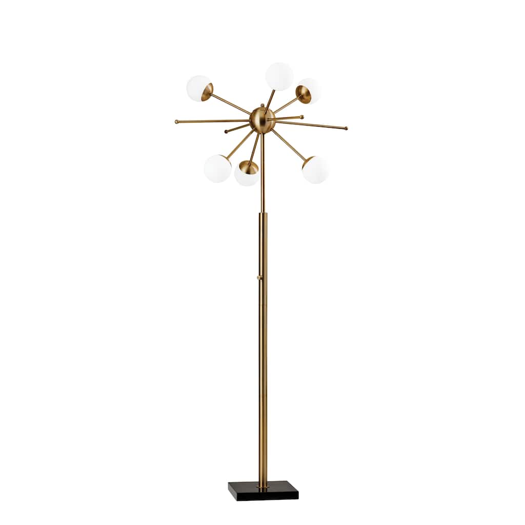 Adesso Doppler Antique Brass LED Floor Lamp