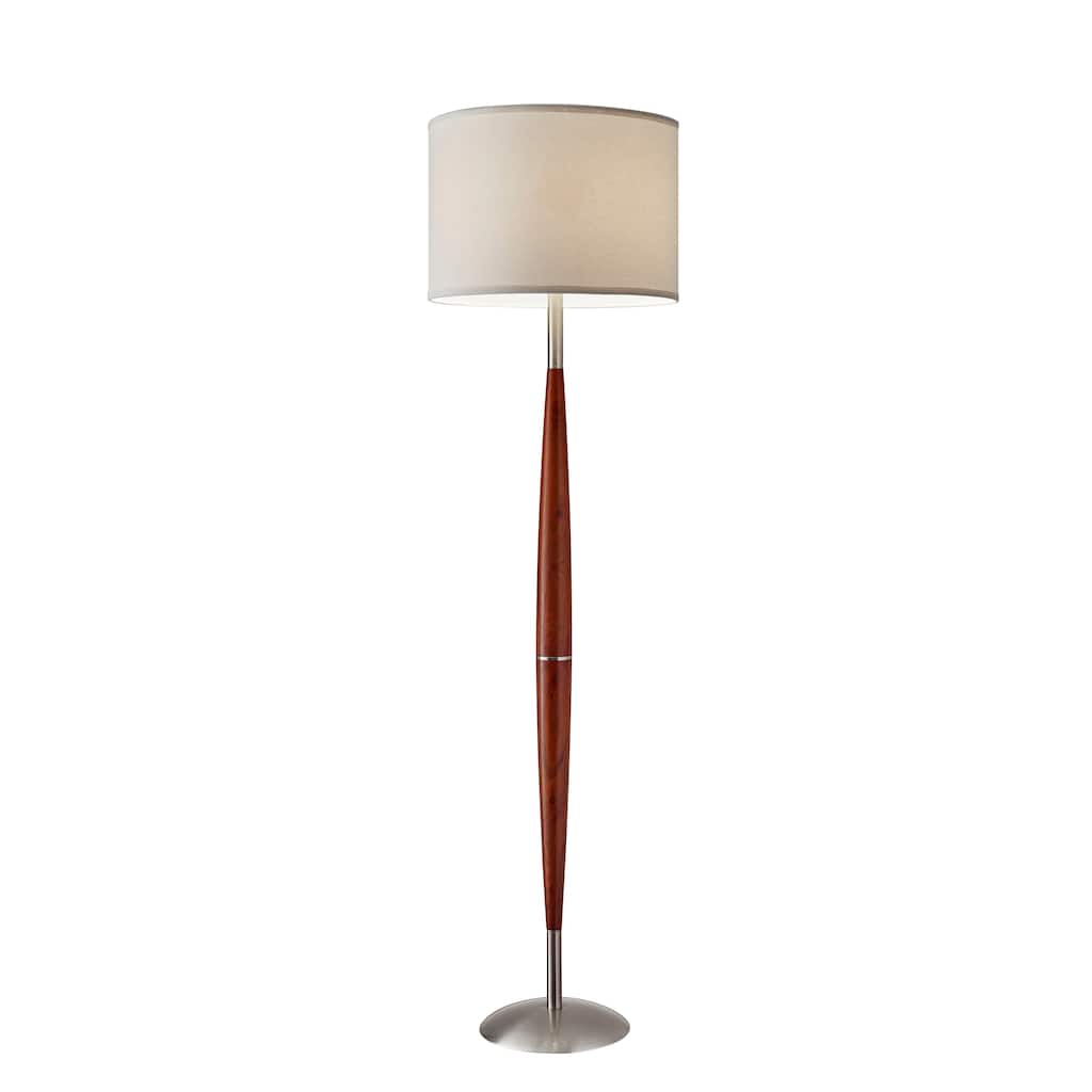 Adesso Hudson Dark Maple Floor Lamp