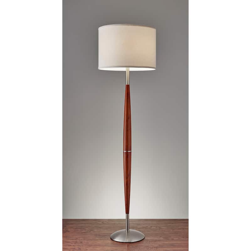 Adesso Hudson Dark Maple Floor Lamp