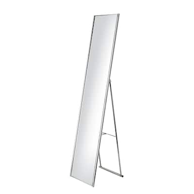 Adesso Alice Satin Steel Floor Mirror - Silver