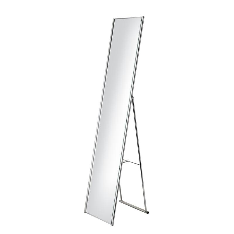 Adesso Alice Satin Steel Floor Mirror - Silver