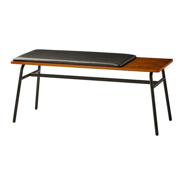 Shop Adesso Walnut And Matte Black Carter Entryway Bench On Sale