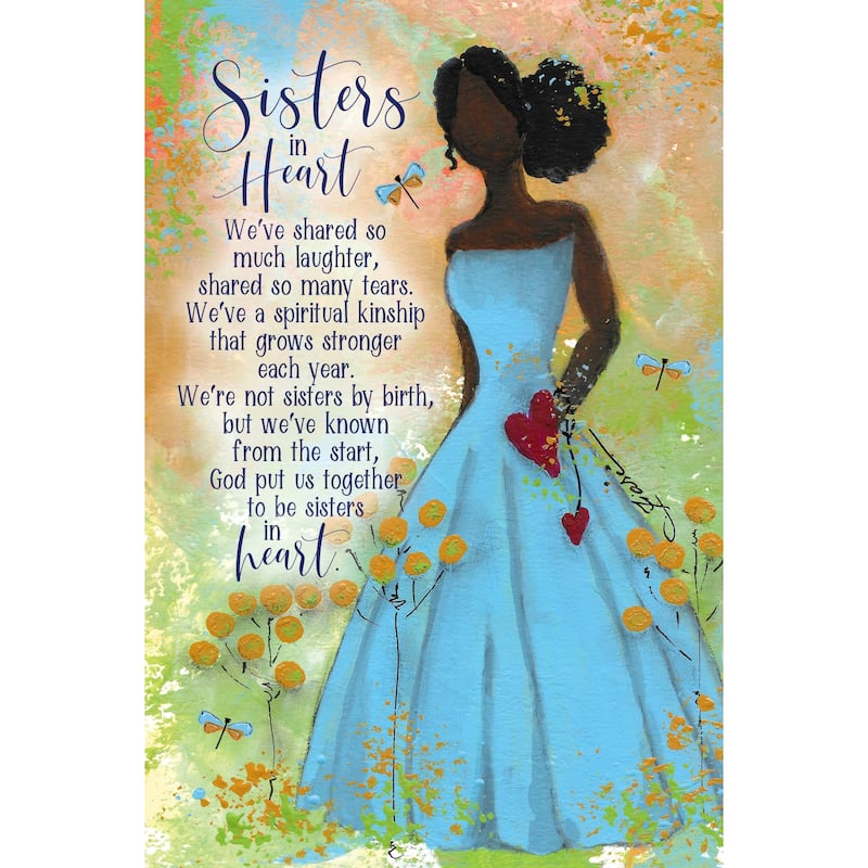 Sisters In Heart Whispers of the Heart 6"x9" Wood Plaque with Hanger and Easel