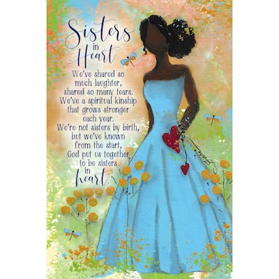 Sisters In Heart Whispers of the Heart 6"x9" Wood Plaque with Hanger and Easel