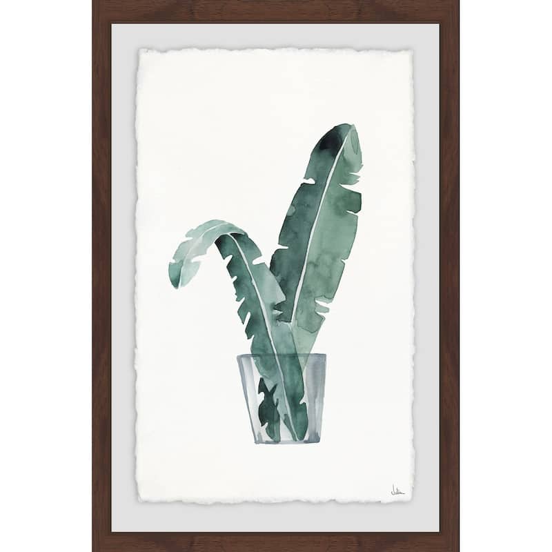 'Palm Leaf Design' Framed Painting Print - Multi-Color