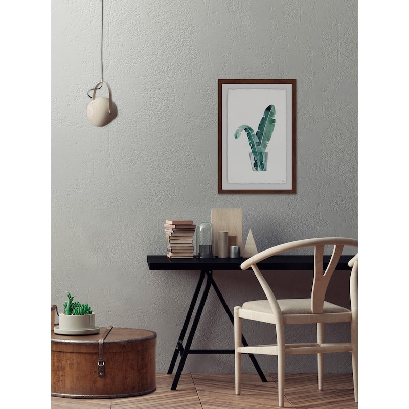 'Palm Leaf Design' Framed Painting Print - Multi-Color