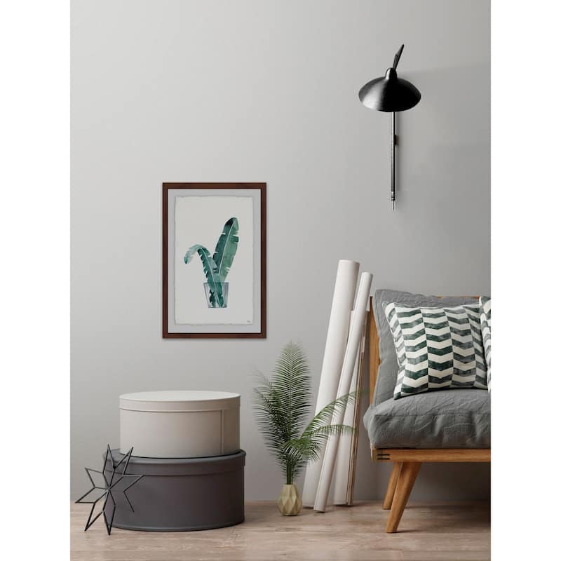 'Palm Leaf Design' Framed Painting Print - Multi-Color