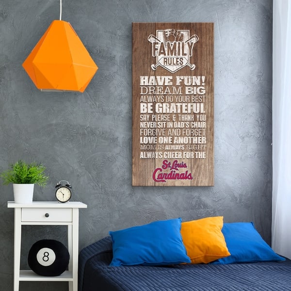 St. Louis Cardinals Family Rules Icon Wood Printed Canvas - 18W x 36H x  1.25D - Multi-color - Bed Bath & Beyond - 23038458