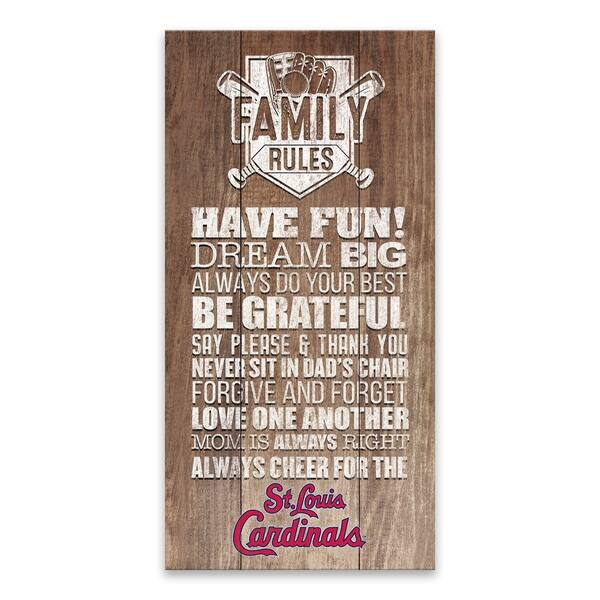 St. Louis Cardinals Family Rules Icon Wood Printed Canvas - 18W x 36H x  1.25D - Multi-color - Bed Bath & Beyond - 23038458