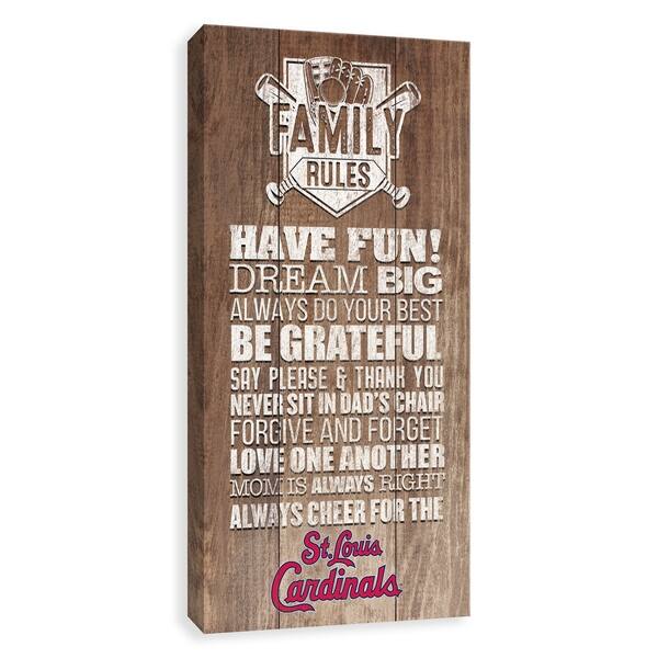 St. Louis Cardinals Family Rules Icon Wood Printed Canvas - 18W x 36H x  1.25D - Multi-color - Bed Bath & Beyond - 23038458