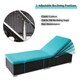 Kinbor Outdoor Adjustable Chaise Lounge Chair PE Rattan Wicker Chaise Pool Chairs w/Cushions - Thumbnail 3