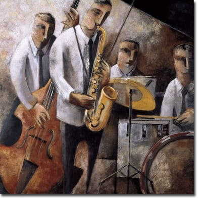 Jazz en Vivo (Live Jazz) by Didier Lourenco Gallery Wrapped Canvas Giclee Art
