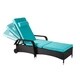 Kinbor Outdoor Wicker Chaise Lounge Chair All-weather PE Rattan Adjustable Chaise Lounge Recliner w/Cushions - Thumbnail 2