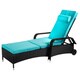 Kinbor Outdoor Wicker Chaise Lounge Chair All-weather PE Rattan Adjustable Chaise Lounge Recliner w/Cushions - Thumbnail 1