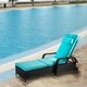 Kinbor Outdoor Wicker Chaise Lounge Chair All-weather PE Rattan Adjustable Chaise Lounge Recliner w/Cushions - Thumbnail 0