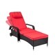 Kinbor Outdoor Wicker Chaise Lounge Chair All-weather PE Rattan Adjustable Chaise Lounge Recliner w/Cushions - Thumbnail 10