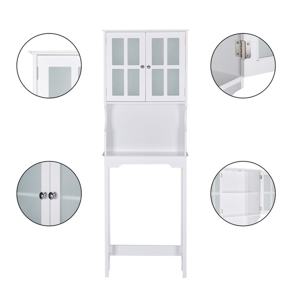 Over Toilet Storage Shelf Home Bathroom Drop Door Space Saver