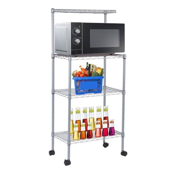 Microwave Oven Stand With Wheels 3 Tier Removable Kitchen Baker S Rack Overstock 23039010