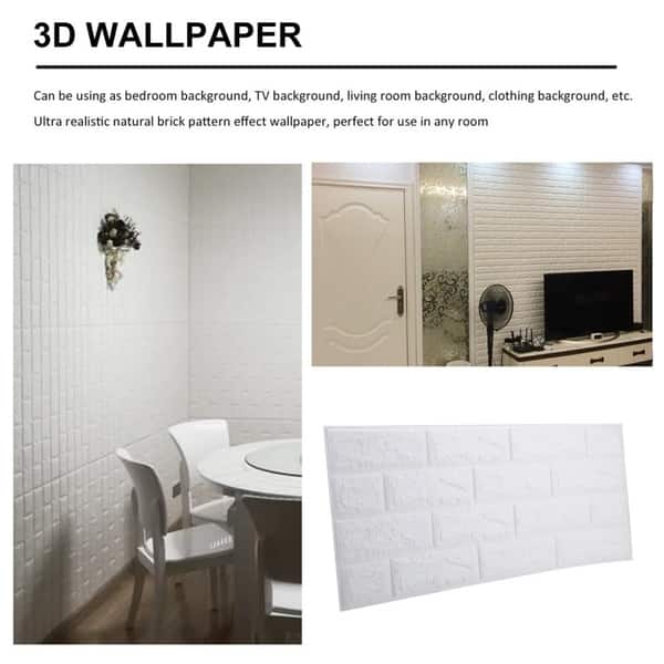 Shop Bedroom Wall Paper 10 Pcs Stone Brick Wall Background