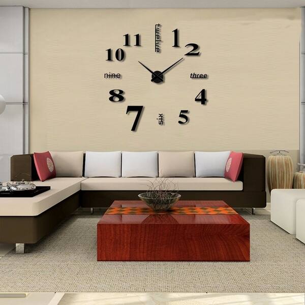 Shop Modern Diy Large Wall Clock For Home Office Decor Overstock