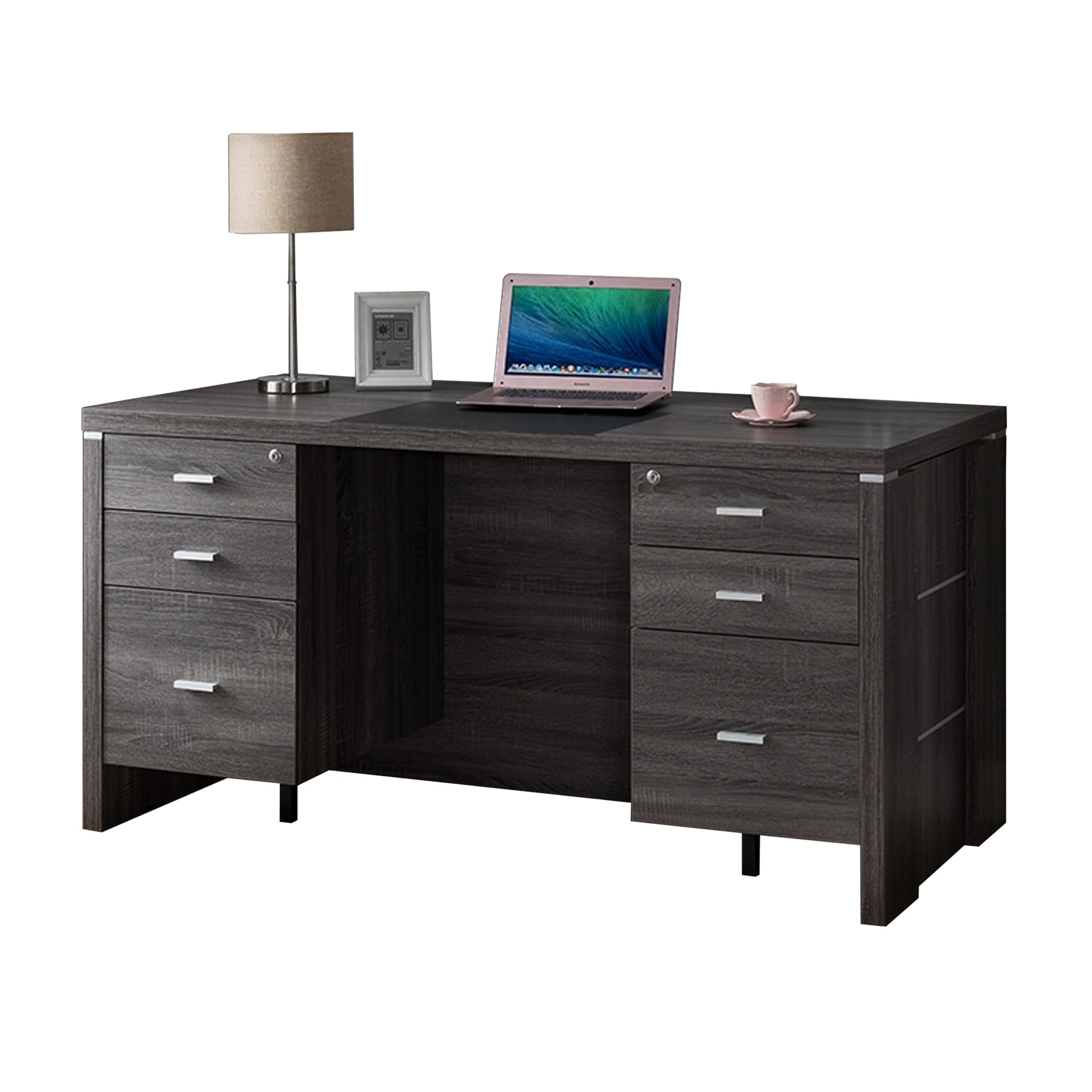 Shop Rectangular Space Efficient Wooden Desk With Two Locking