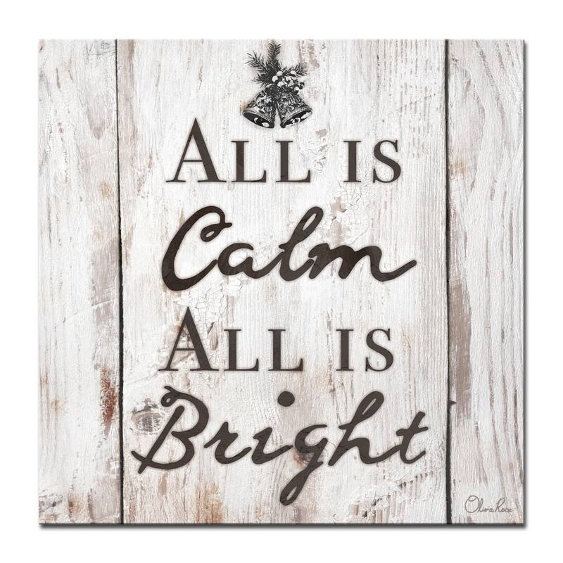 Olivia Rose 'Christmas Silent Night' Wrapped Canvas Textual Wall Art