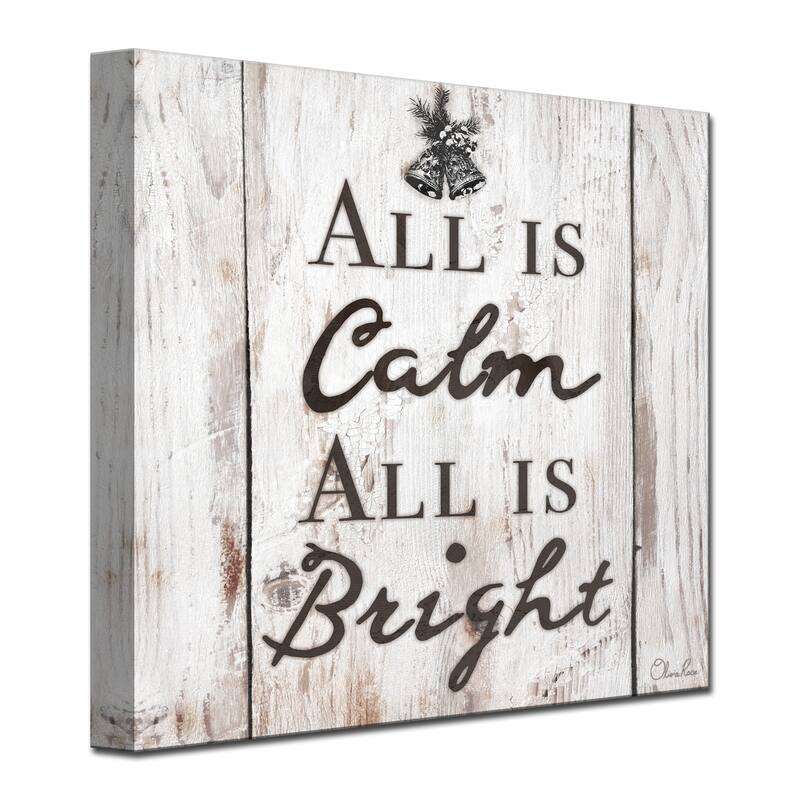 Olivia Rose 'Christmas Silent Night' Wrapped Canvas Textual Wall Art