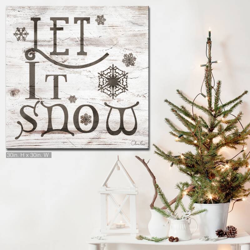 Olivia Rose 'Christmas Let It Snow' Wrapped Canvas Textual Wall Art