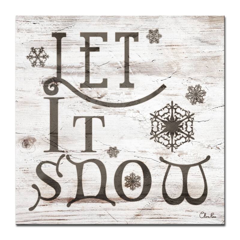 Olivia Rose 'Christmas Let It Snow' Wrapped Canvas Textual Wall Art