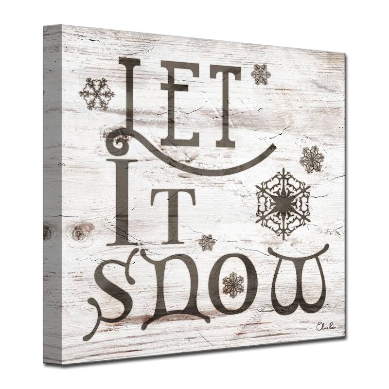 Olivia Rose 'Christmas Let It Snow' Wrapped Canvas Textual Wall Art