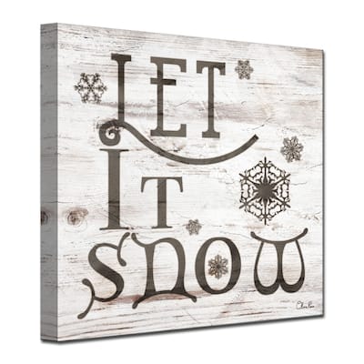 Olivia Rose 'Christmas Let It Snow' Wrapped Canvas Textual Wall Art