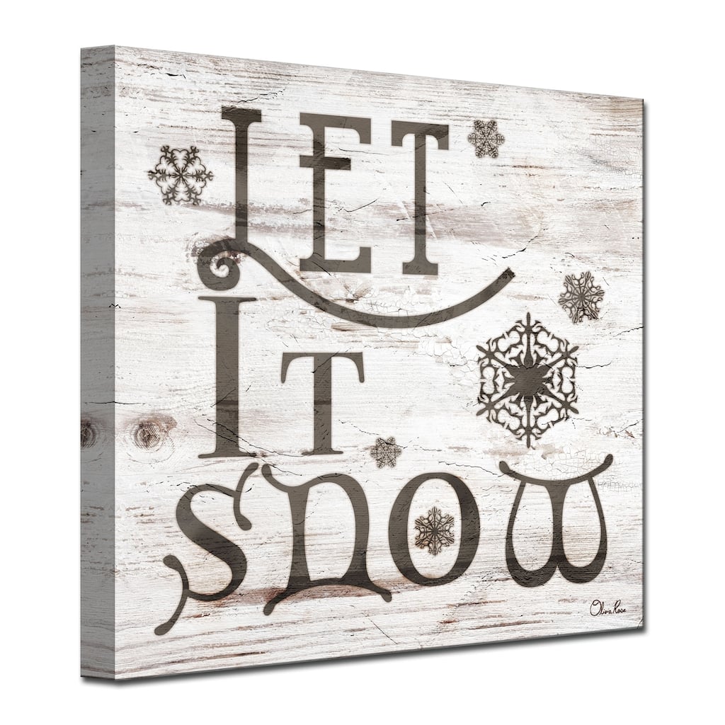 Olivia Rose 'Christmas Let It Snow' Wrapped Canvas Textual Wall Art