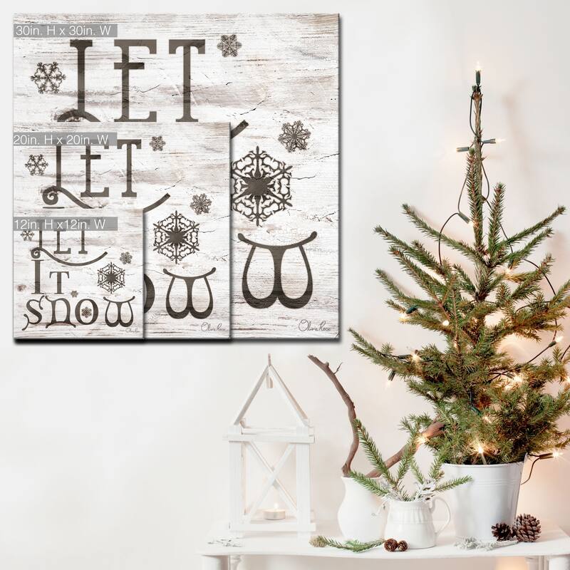 Olivia Rose 'Christmas Let It Snow' Wrapped Canvas Textual Wall Art