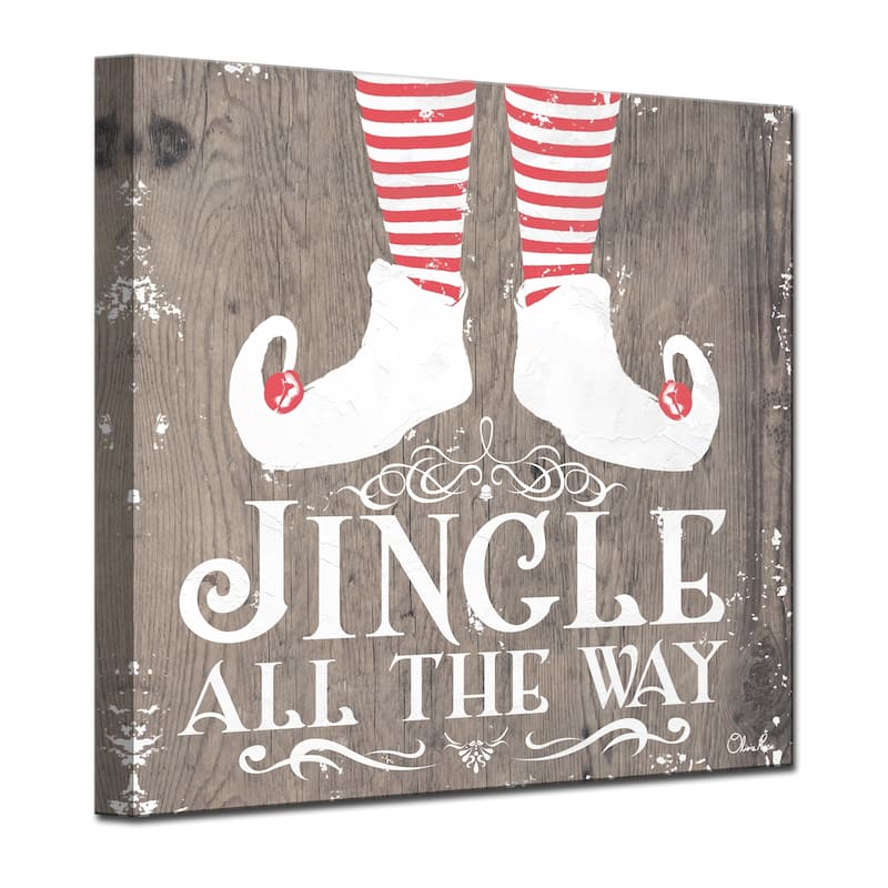Olivia Rose 'Christmas Jingle all the Way' Wrapped Canvas Textual Wall Art