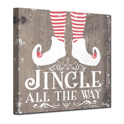 Olivia Rose 'Christmas Jingle all the Way' Wrapped Canvas Textual Wall Art