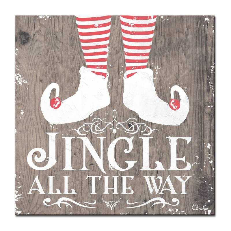 Olivia Rose 'Christmas Jingle all the Way' Wrapped Canvas Textual Wall Art