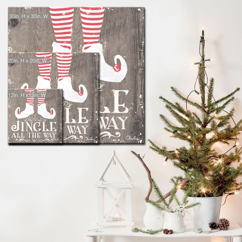 Olivia Rose 'Christmas Jingle all the Way' Wrapped Canvas Textual Wall Art