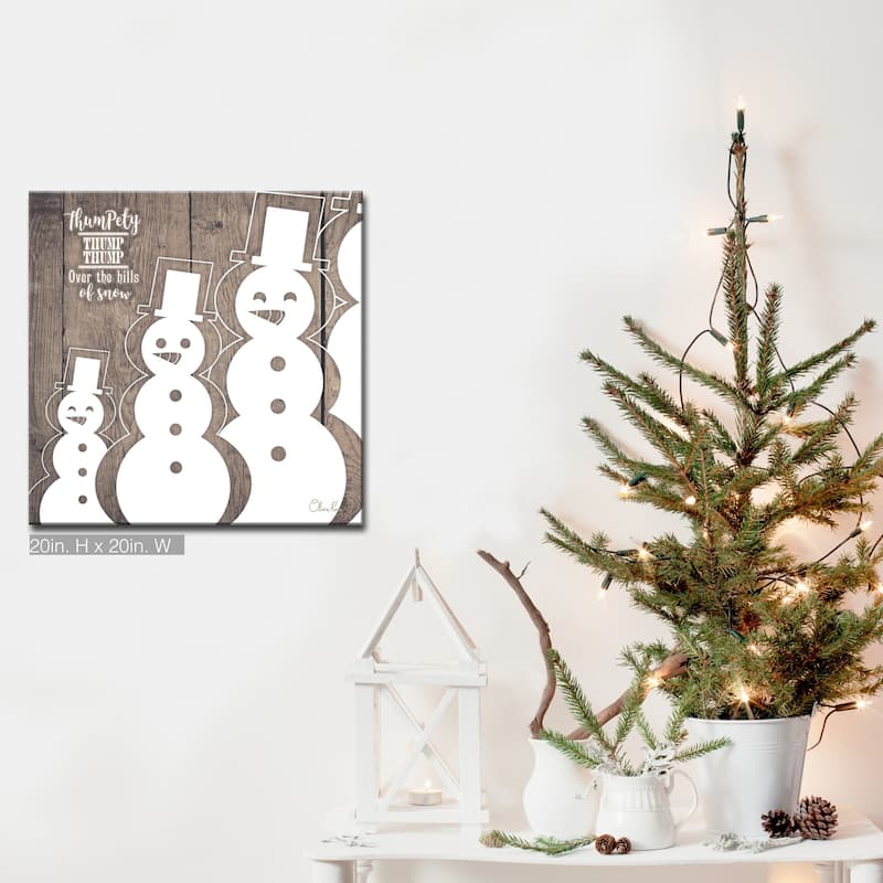Olivia Rose 'Christmas Snowman' Wrapped Canvas Textual Wall Art - 20" W x 20" H