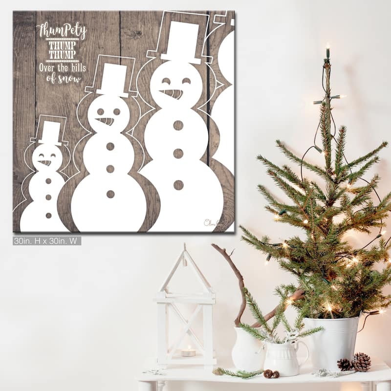 Olivia Rose 'Christmas Snowman' Wrapped Canvas Textual Wall Art - 30" W x 30" H