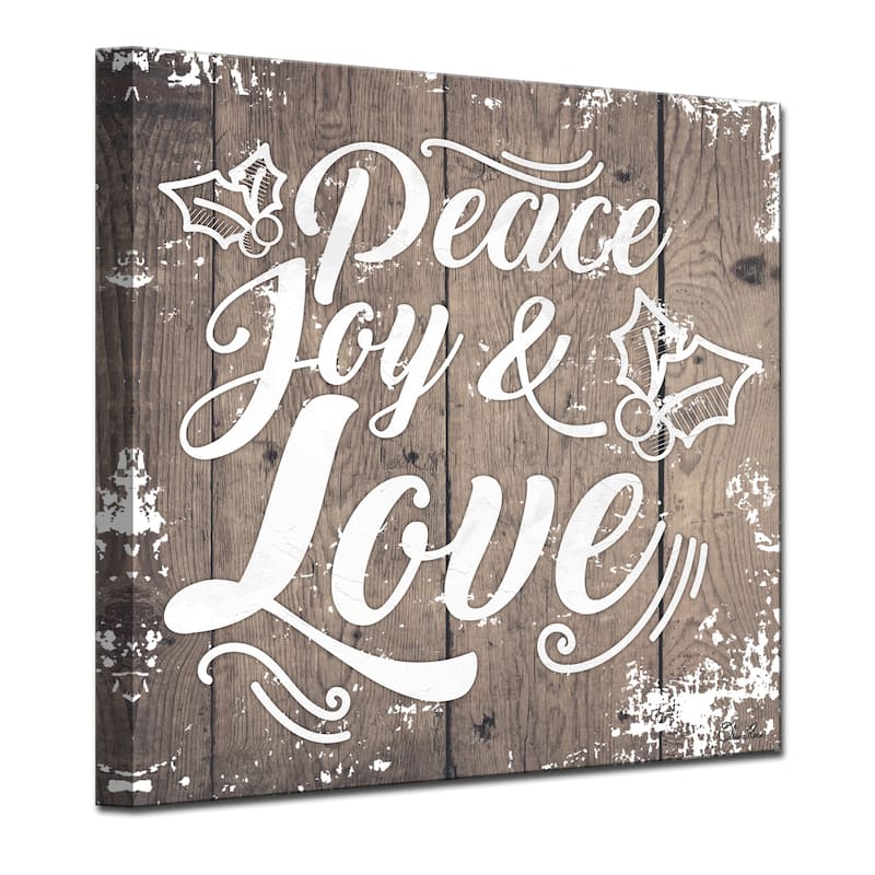 Olivia Rose 'Christmas Peace Joy Love' Wrapped Canvas Textual Wall Art