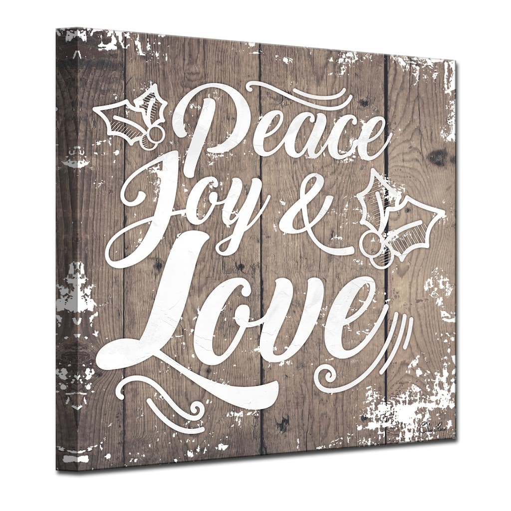 Olivia Rose 'Christmas Peace Joy Love' Wrapped Canvas Textual Wall Art