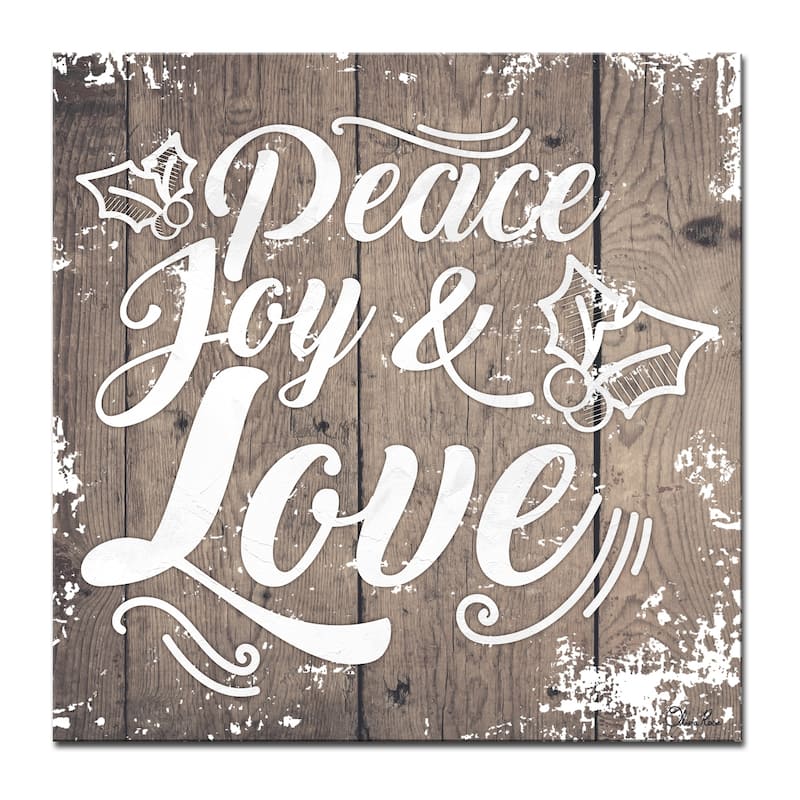 Olivia Rose 'Christmas Peace Joy Love' Wrapped Canvas Textual Wall Art