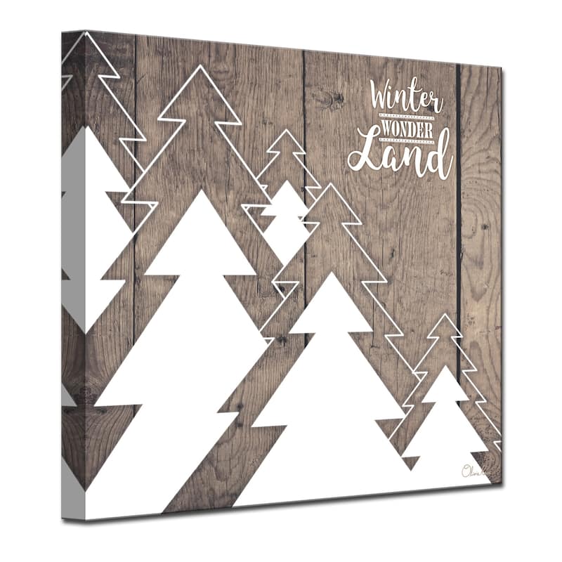 Olivia Rose 'Christmas Many Trees' Wrapped Canvas Textual Wall Art