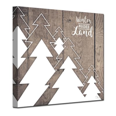 Olivia Rose 'Christmas Many Trees' Wrapped Canvas Textual Wall Art